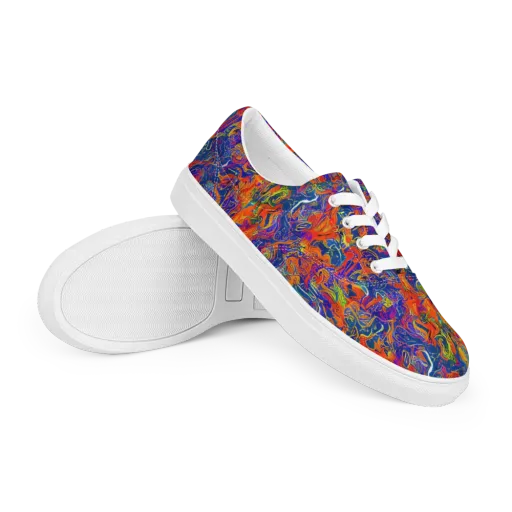 Flame Circuit on a Men's Lace-Up Canvas Shoes