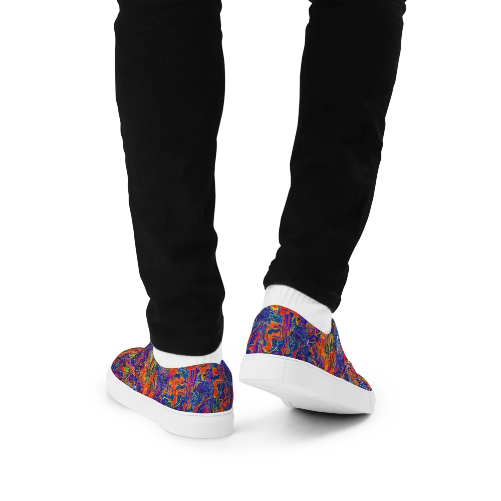 Flame Circuit on Men's Lace-Up Canvas Shoes — Back