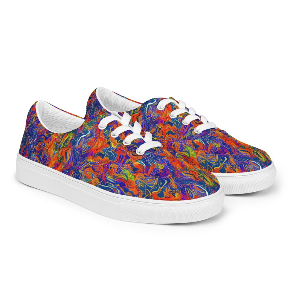 Flame Circuit on Men's Lace-Up Canvas Shoes — Right Front
