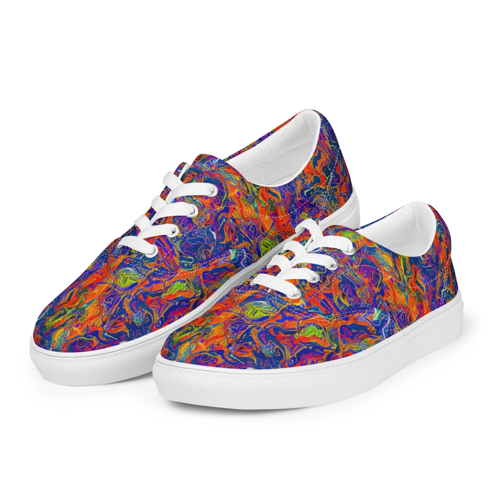 Flame Circuit on Men's Lace-Up Canvas Shoes — Left Front