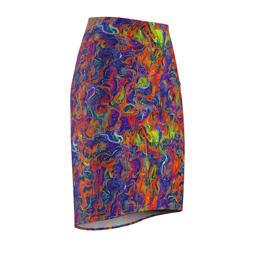 Flame Circuit on Pencil Skirt — Front Side