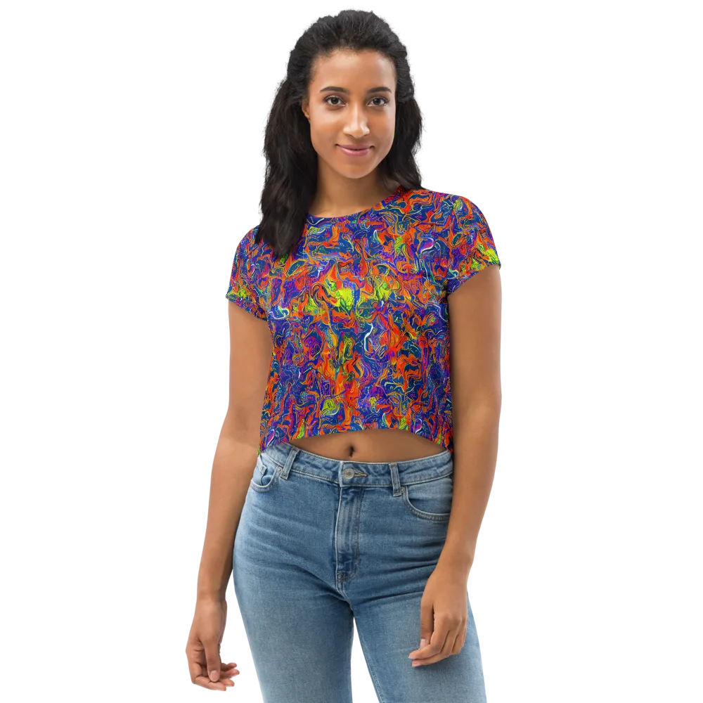 Flame Circuit on Crop Tee — Front