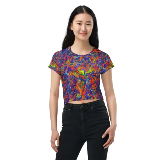 Flame Circuit on a Crop Tee