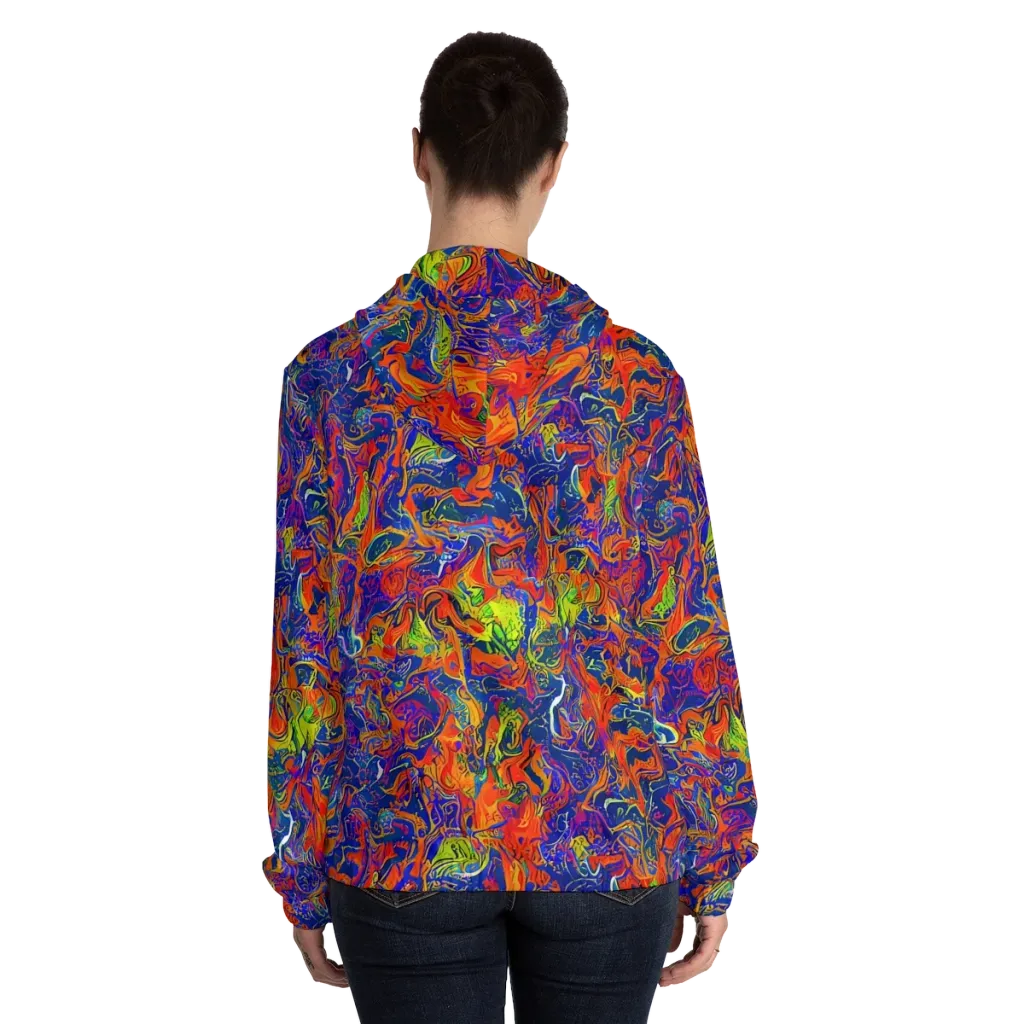 Flame Circuit on Women's Full-Zip Hoodie — Back On Person