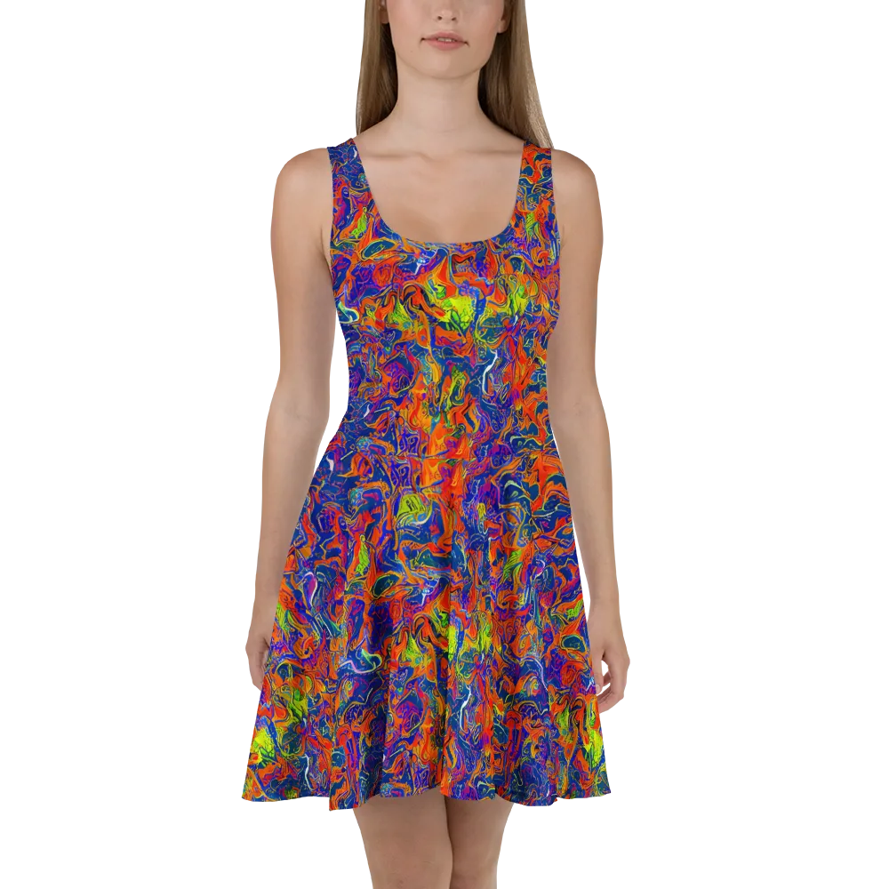 Flame Circuit on Skater Dress — Front
