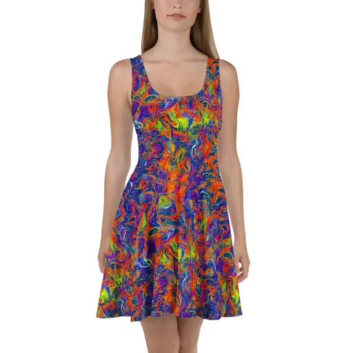 Flame Circuit on a Skater Dress