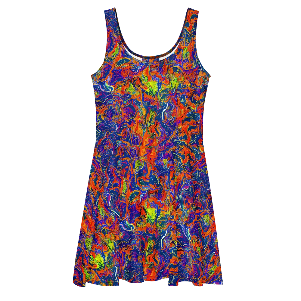 Flame Circuit on Skater Dress — Front