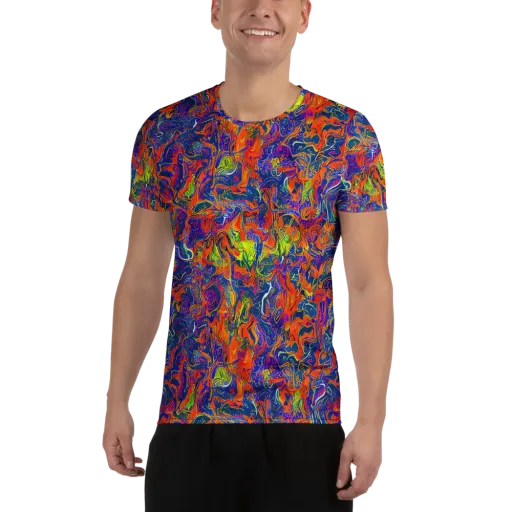 Flame Circuit on a Men's Athletic T-Shirt