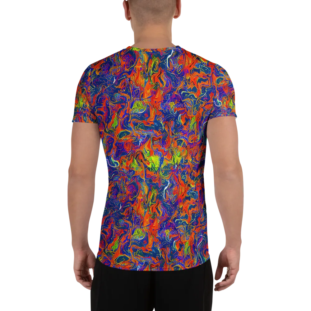 Flame Circuit on Men's Athletic T-Shirt — Back