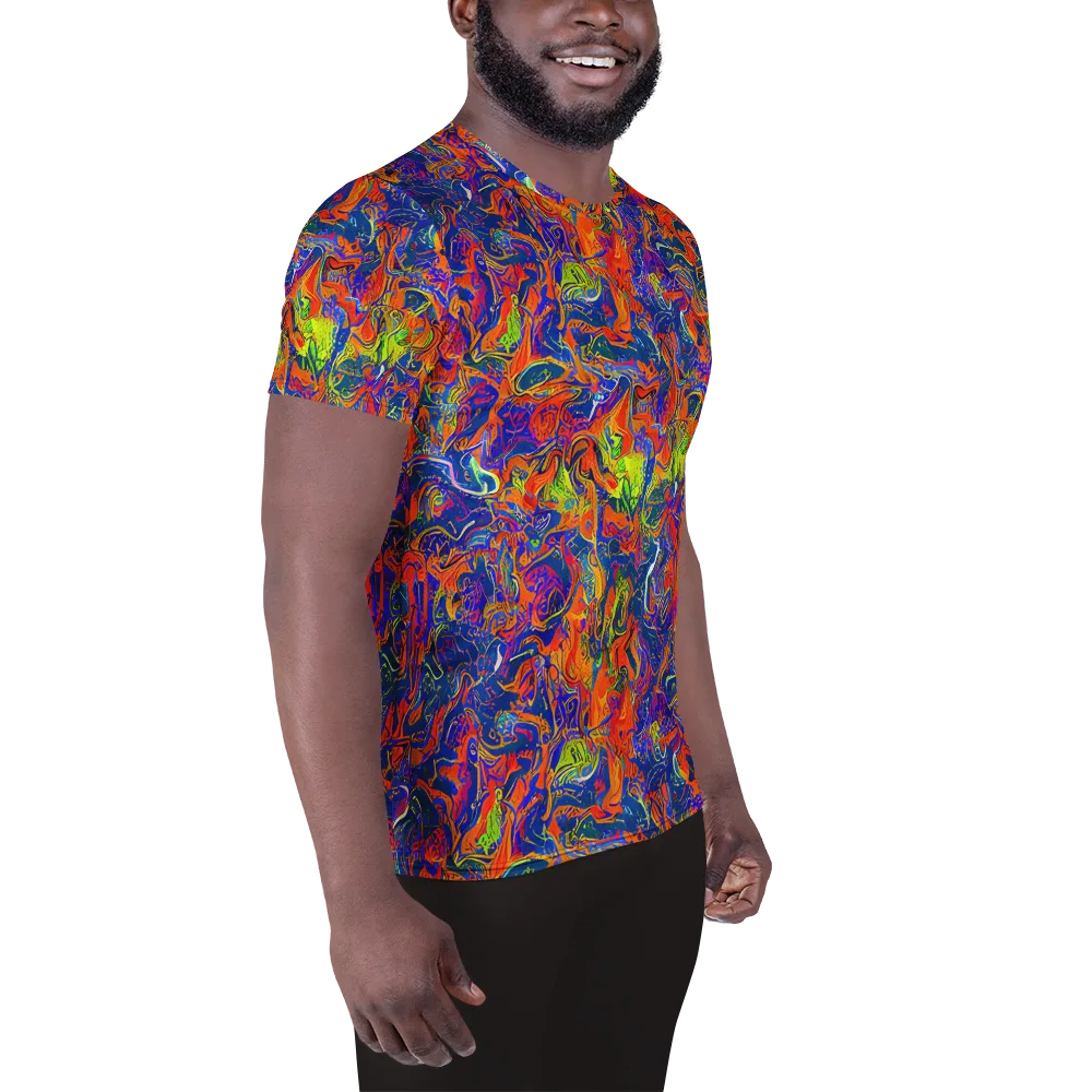 Flame Circuit on Men's Athletic T-Shirt — Right