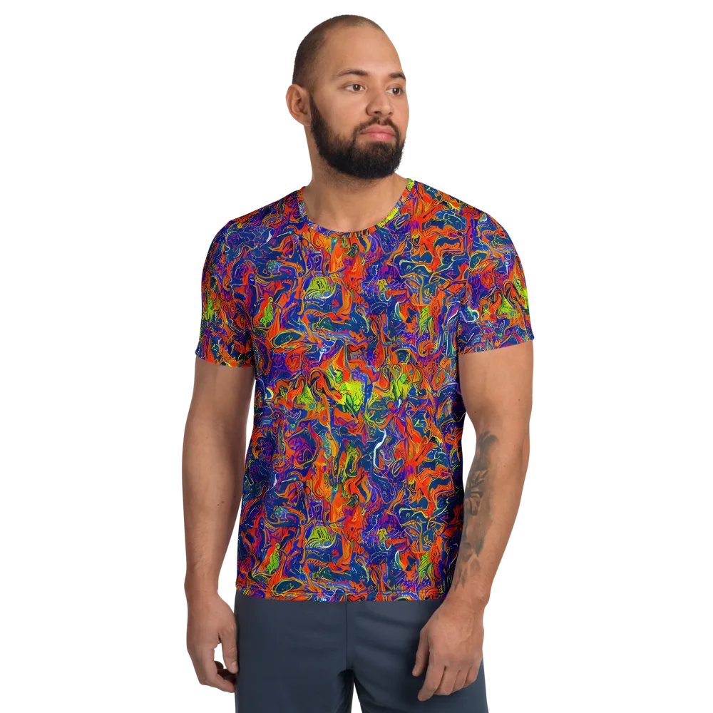 Flame Circuit on Men's Athletic T-Shirt — Front