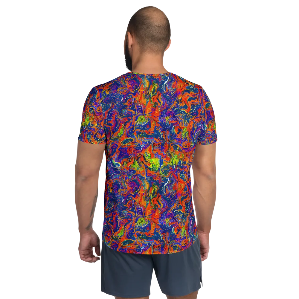 Flame Circuit on Men's Athletic T-Shirt — Back