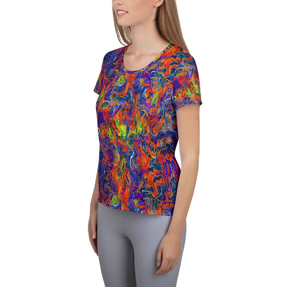 Flame Circuit on Women's Athletic T-Shirt — Left