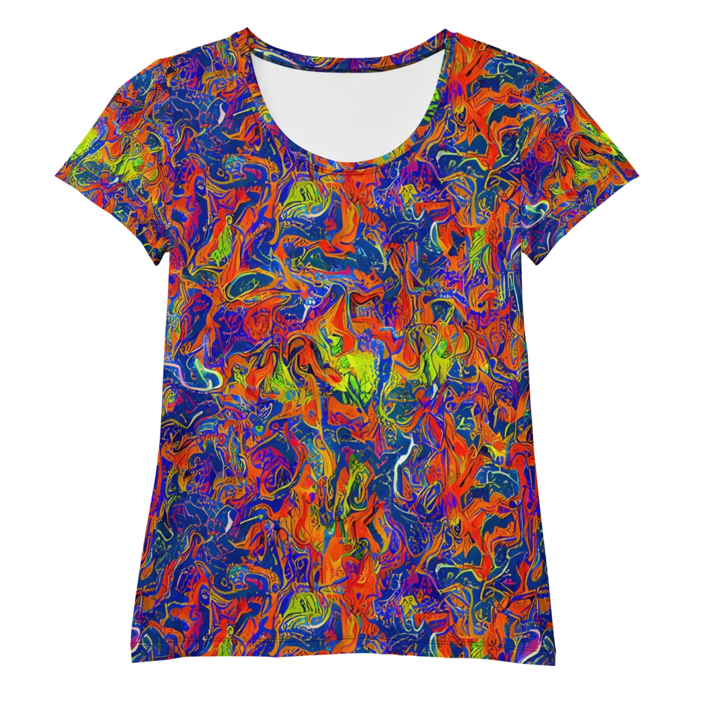 Flame Circuit on Women's Athletic T-Shirt — Front