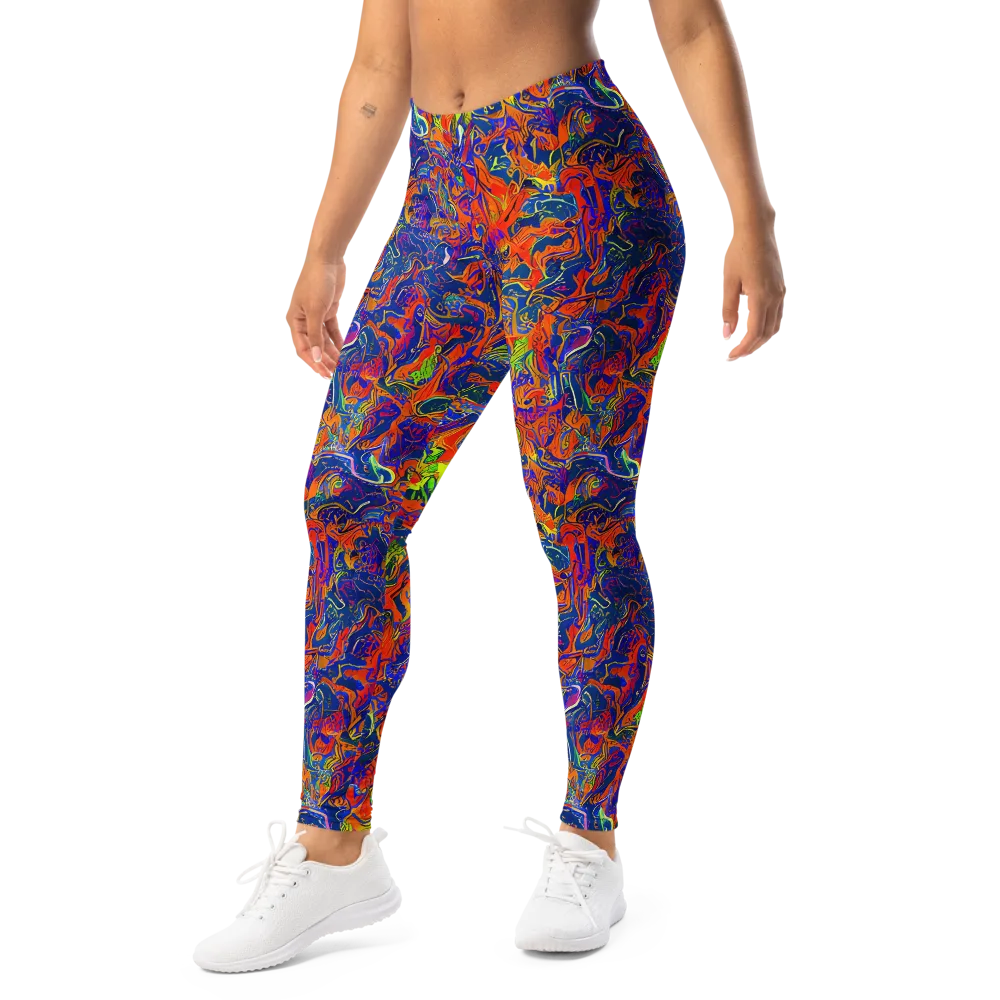 Flame Circuit on Leggings — Left Front