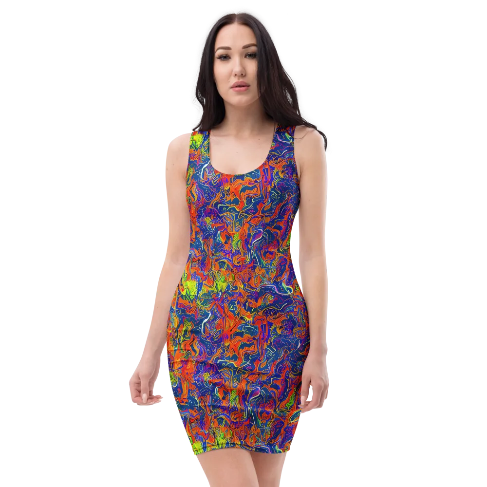 Flame Circuit on Bodycon Dress — Front