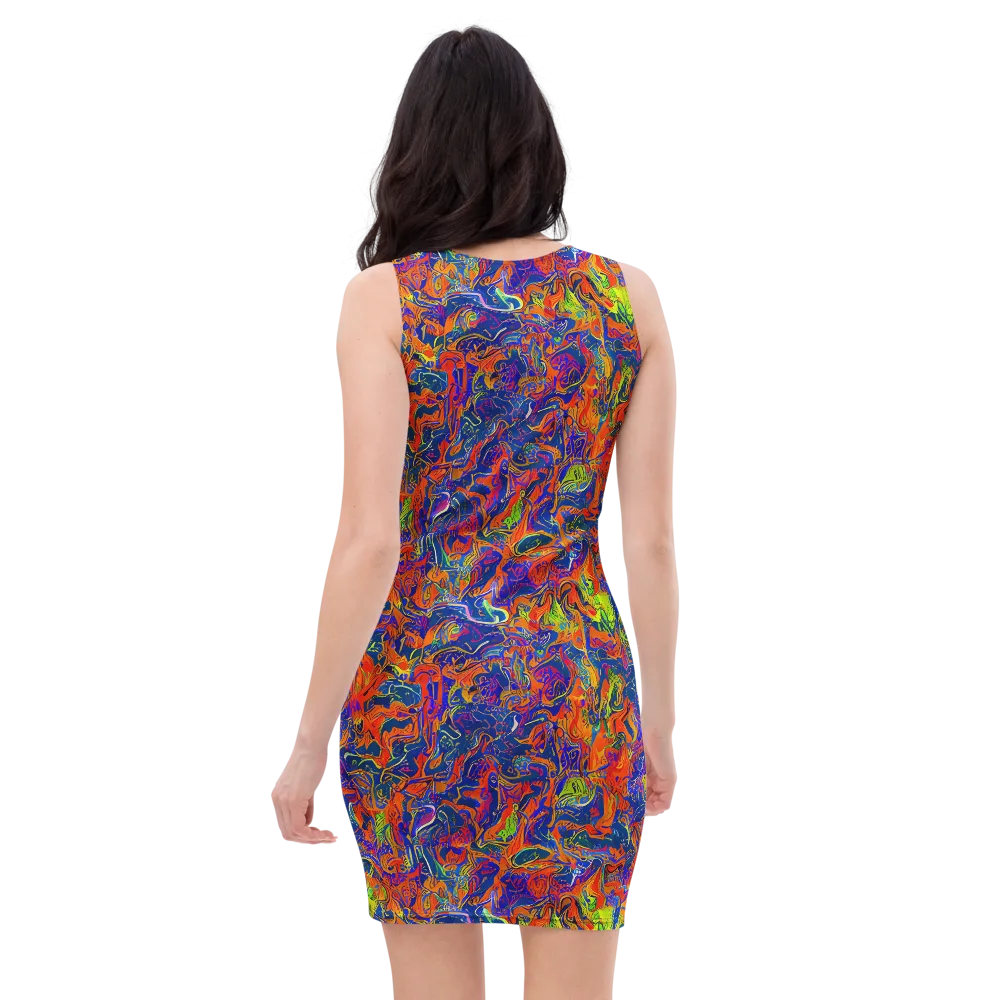 Flame Circuit on Bodycon Dress — Back