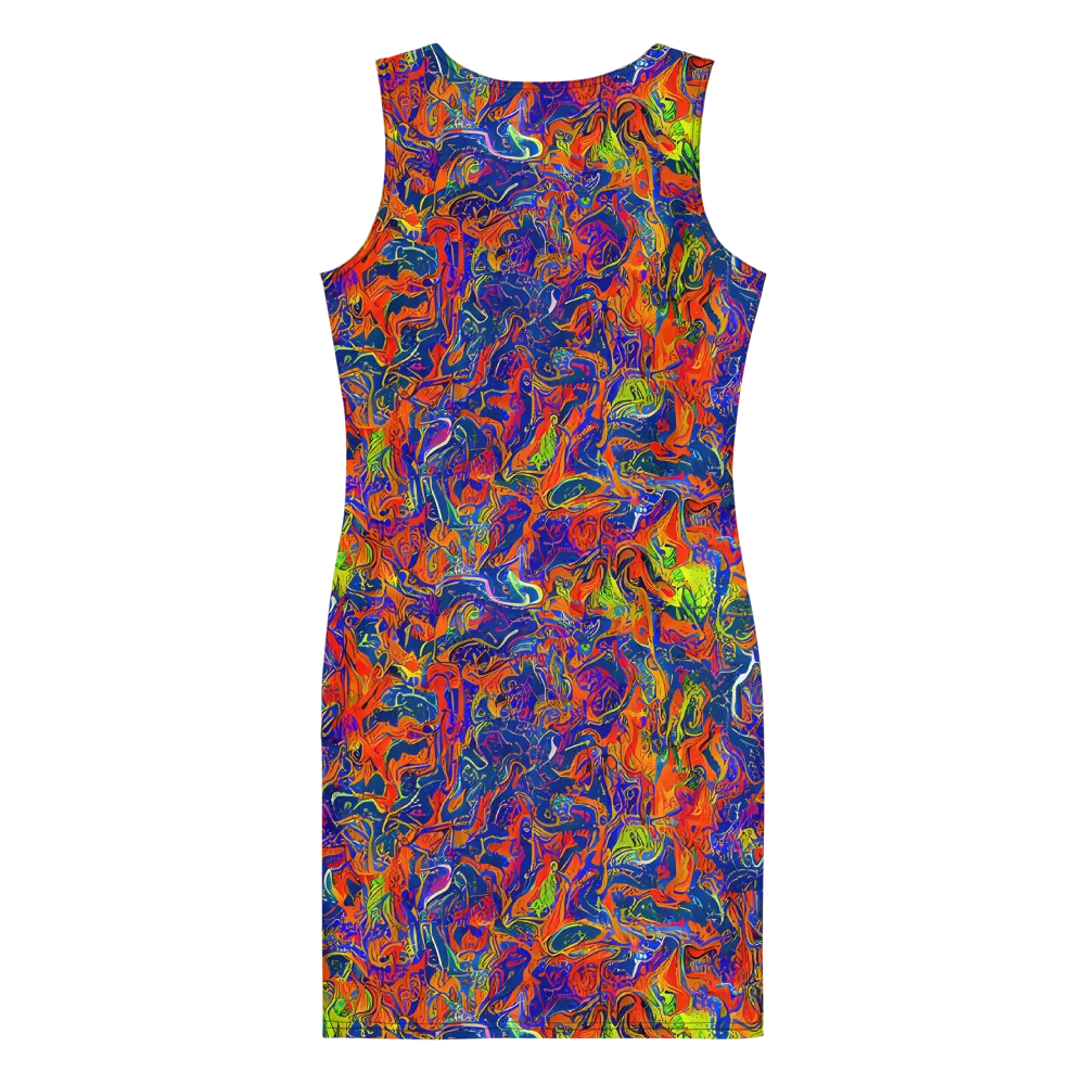 Flame Circuit on Bodycon Dress — Back