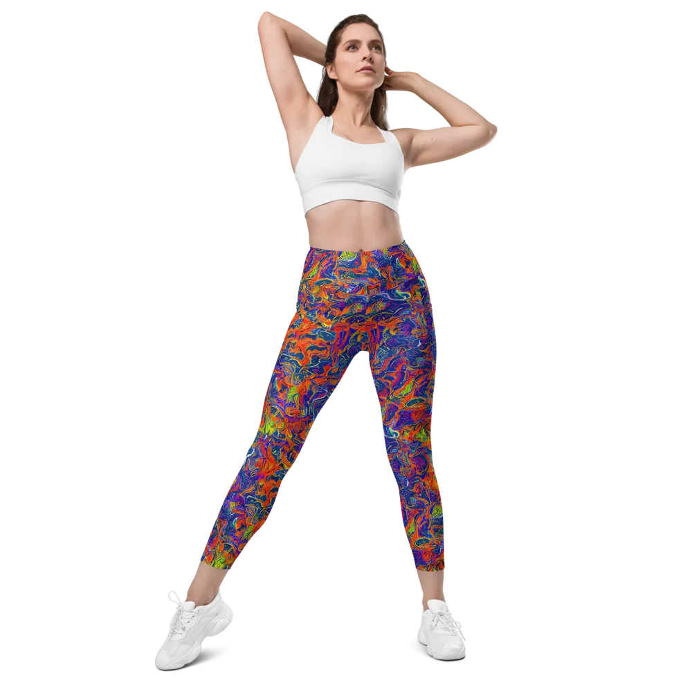 Flame Circuit on Leggings with Pockets — Front