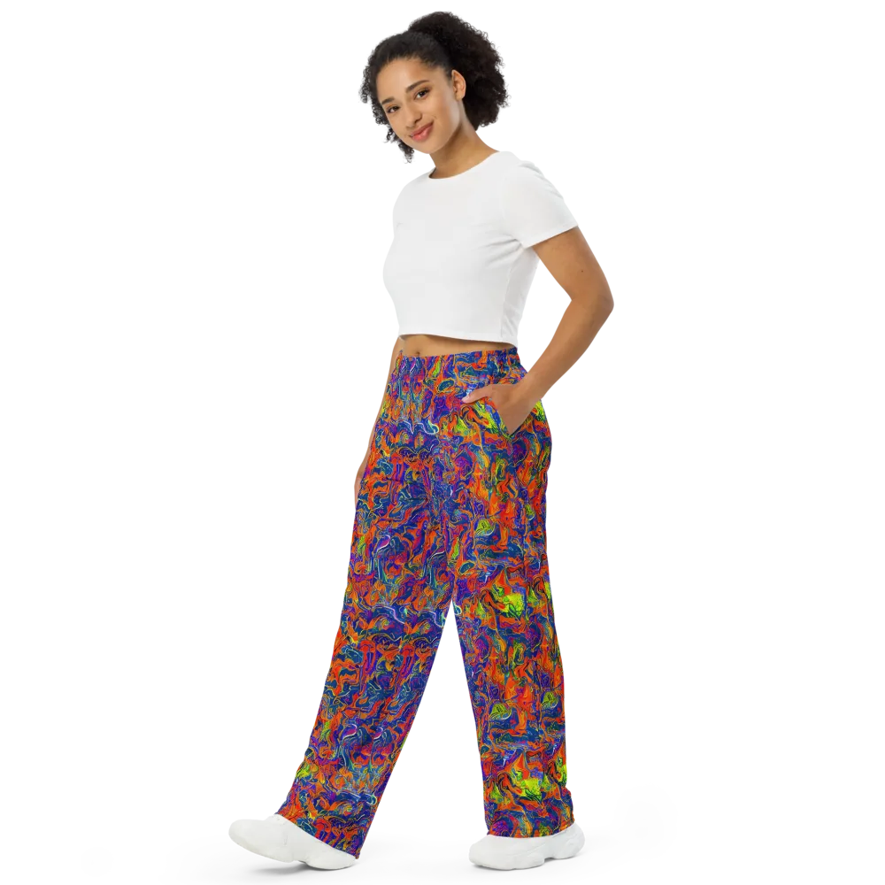 Flame Circuit on Wide-Leg Pants — Left Front