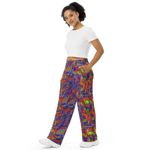 Flame Circuit on a Wide-Leg Pants