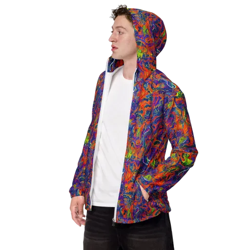 Flame Circuit on a Men's Windbreaker