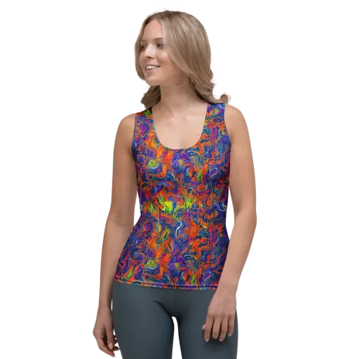 Flame Circuit on a Women's Tank Top