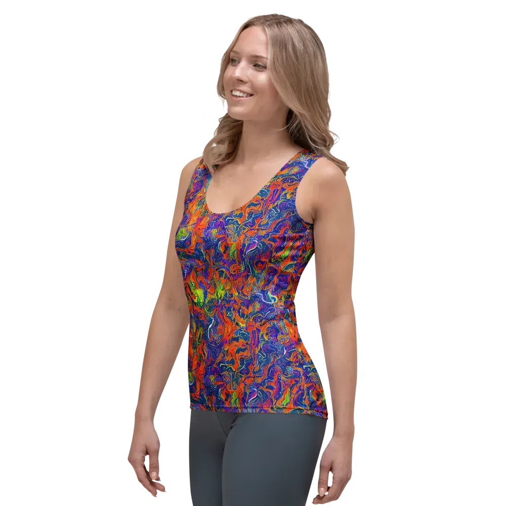 Flame Circuit on Women's Tank Top — Left Front