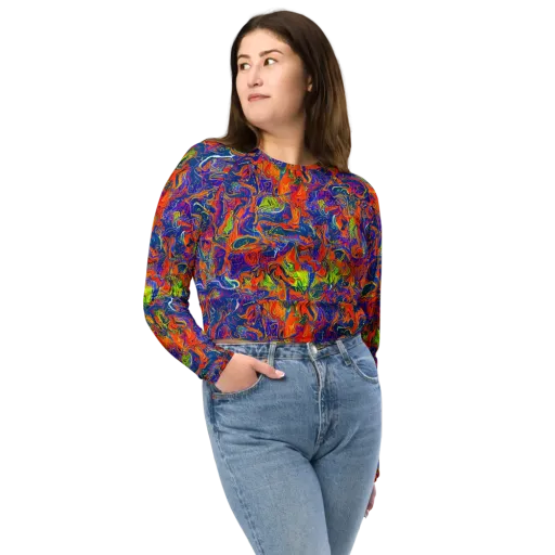 Flame Circuit on a Long Sleeve Crop Top