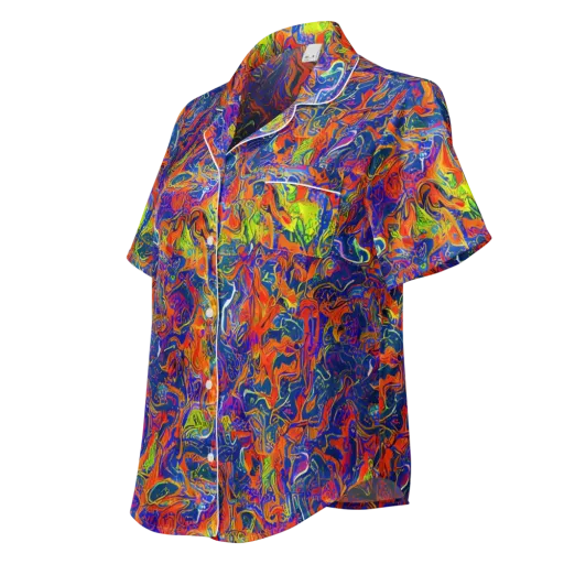Flame Circuit on a Women's Short Sleeve Pajama Top