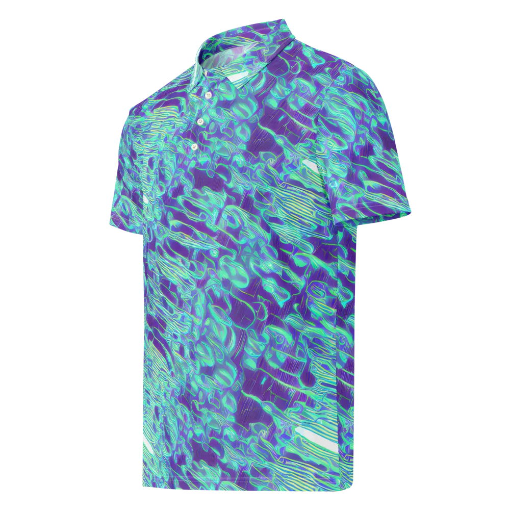 Aqua Fever on Men's Slim Fit Polo Shirt — Left Front