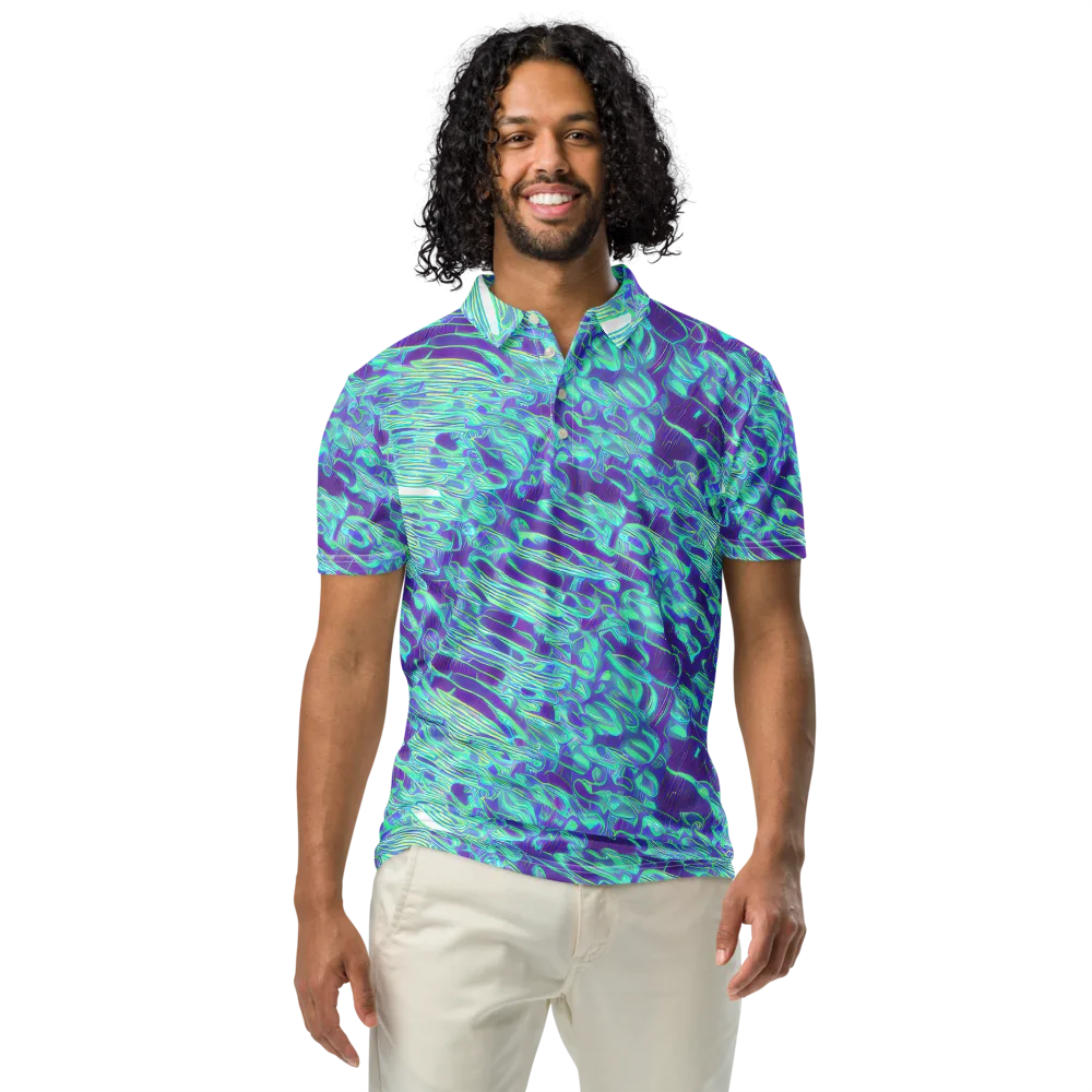 Aqua Fever on Men's Slim Fit Polo Shirt — Front