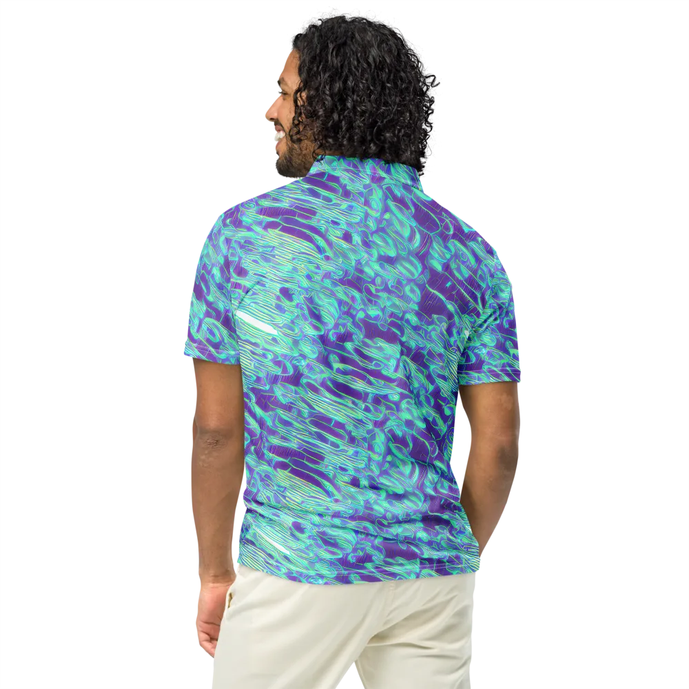 Aqua Fever on Men's Slim Fit Polo Shirt — Back
