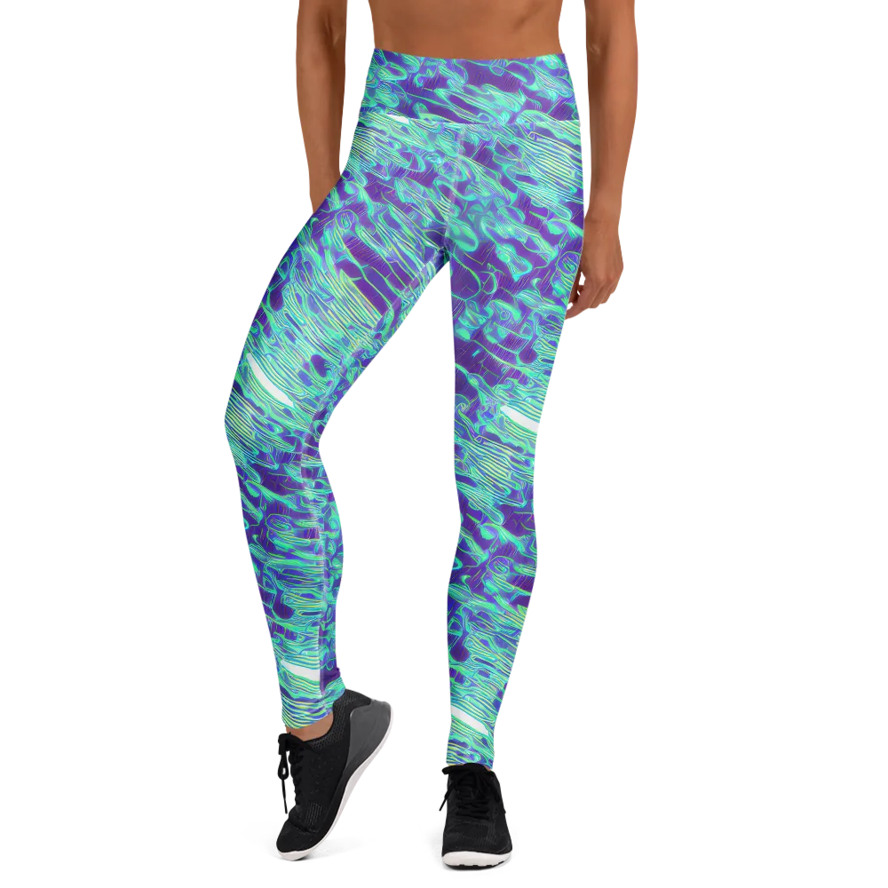 Aqua Fever on Yoga Leggings — Front