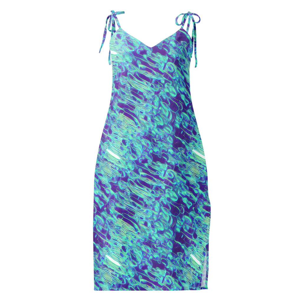 Aqua Fever on Slip Dress — Front
