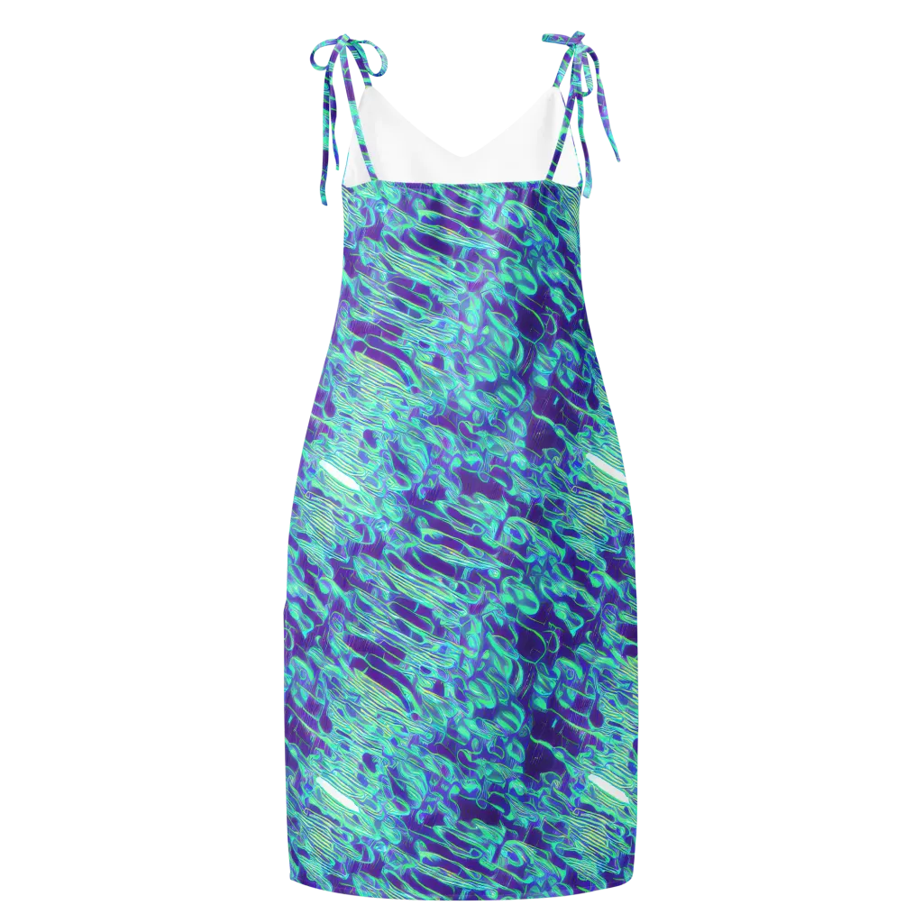 Aqua Fever on Slip Dress — Back