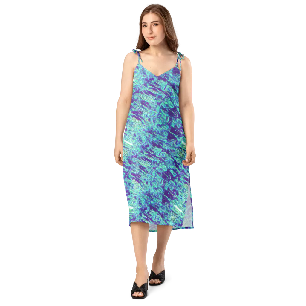 Aqua Fever on Slip Dress — Front