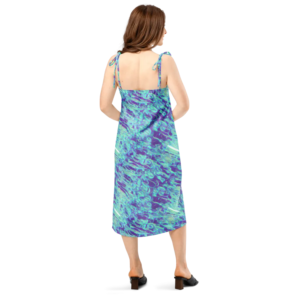 Aqua Fever on Slip Dress — Back
