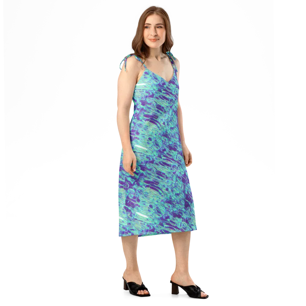 Aqua Fever on Slip Dress — Right Front