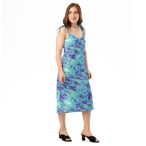Aqua Fever on a Slip Dress