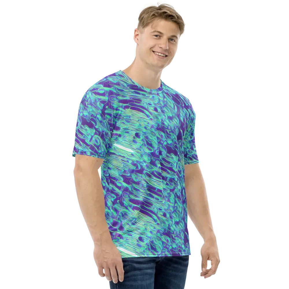 Aqua Fever on Men's Crew Neck T-Shirt — Right