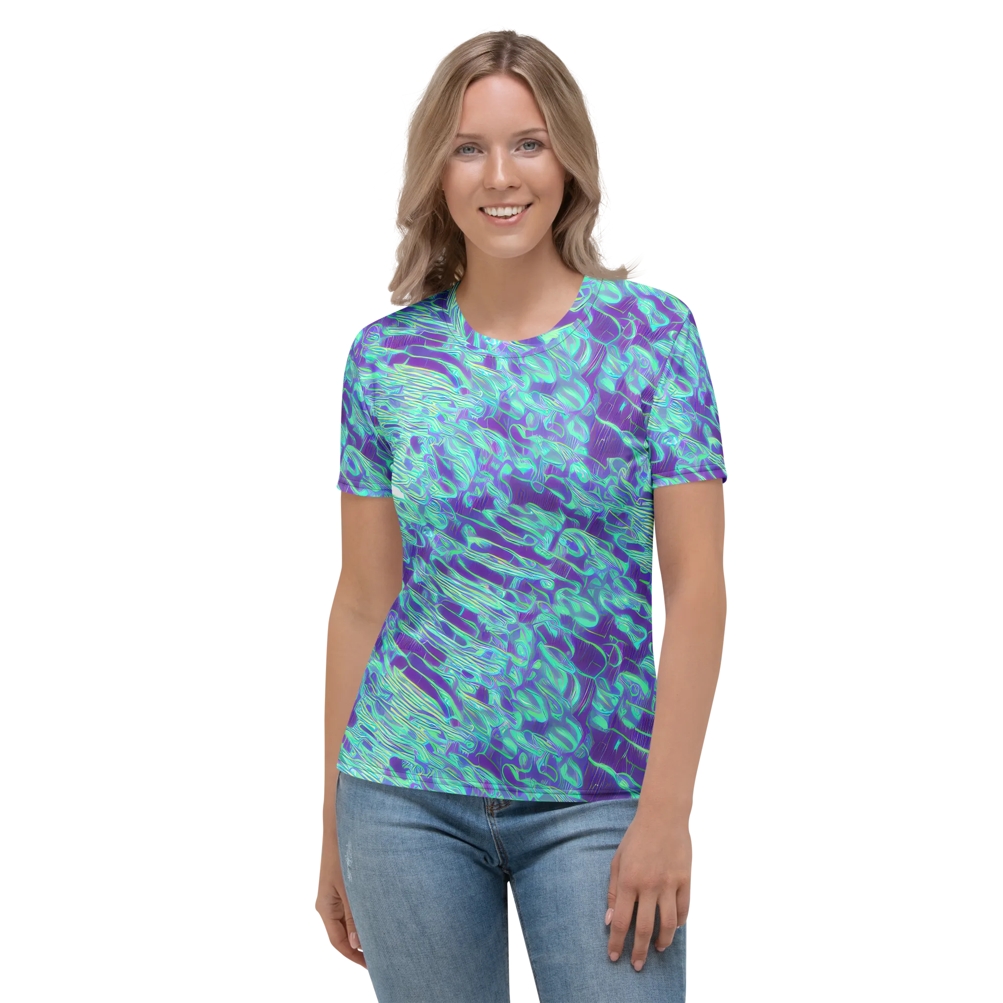Aqua Fever on Women's Crew Neck T-Shirt — Front