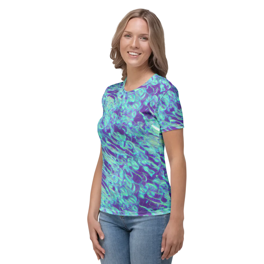 Aqua Fever on Women's Crew Neck T-Shirt — Left