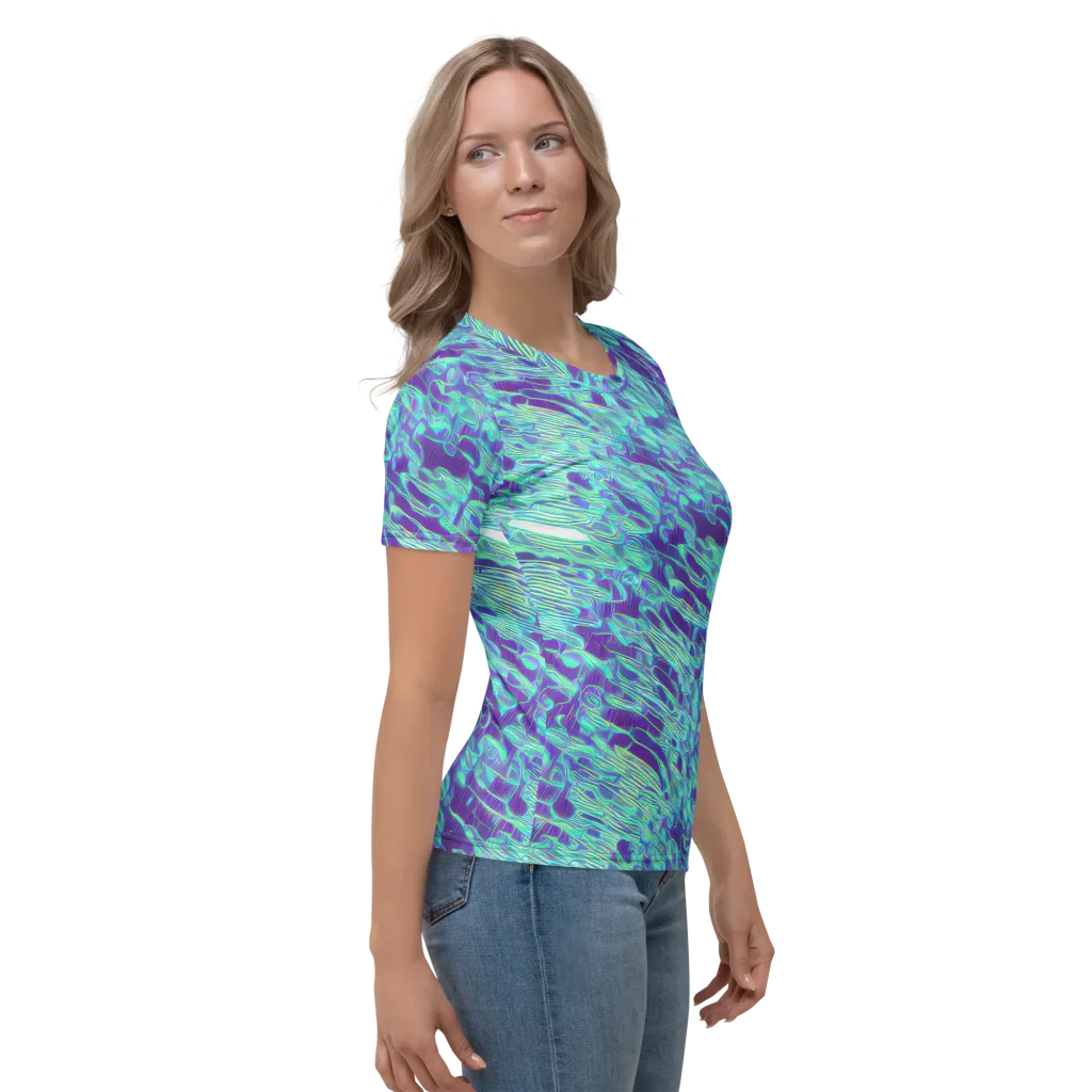 Aqua Fever on Women's Crew Neck T-Shirt — Right