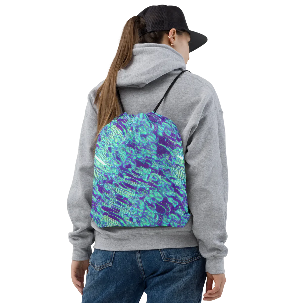 Aqua Fever on Drawstring Bag — Front