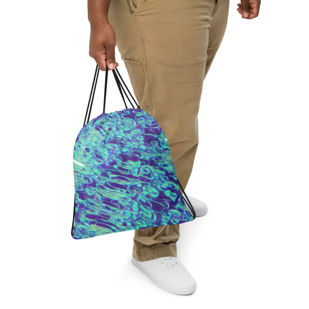 Aqua Fever on Drawstring Bag — Front