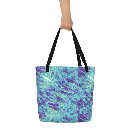 Aqua Fever on a Large Tote Bag W/ Pocket