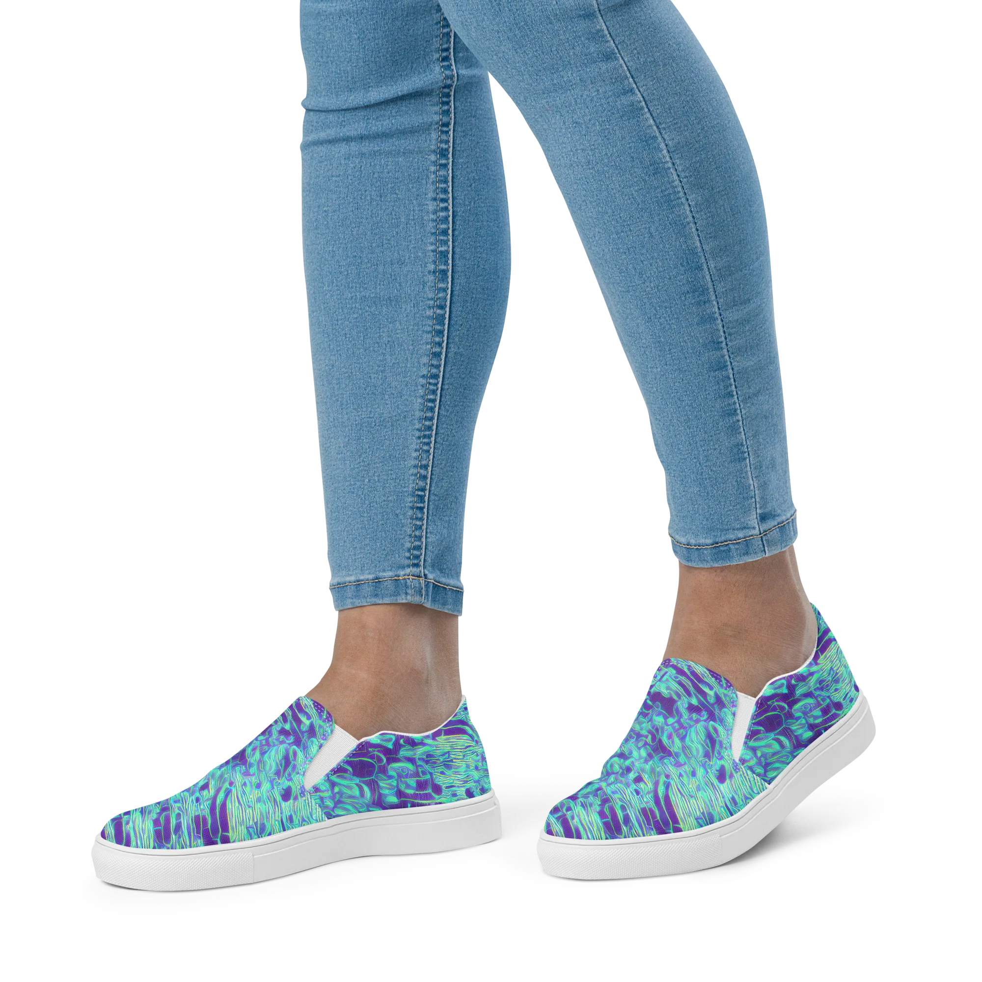 Aqua Fever on Women's Slip-On Canvas Shoes — Front