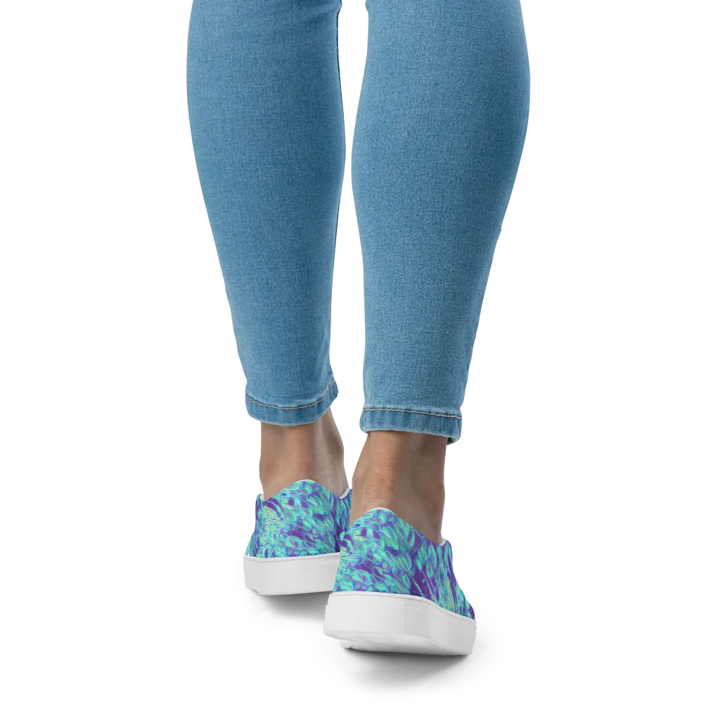 Aqua Fever on Women's Slip-On Canvas Shoes — Back