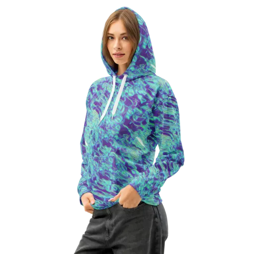 Aqua Fever on a Cotton Hoodie